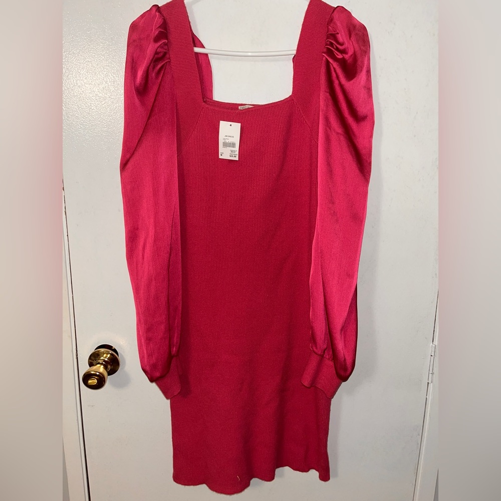 Cato,Medium,New with tags,pink,back tie,chiffon sleeves,body con dress